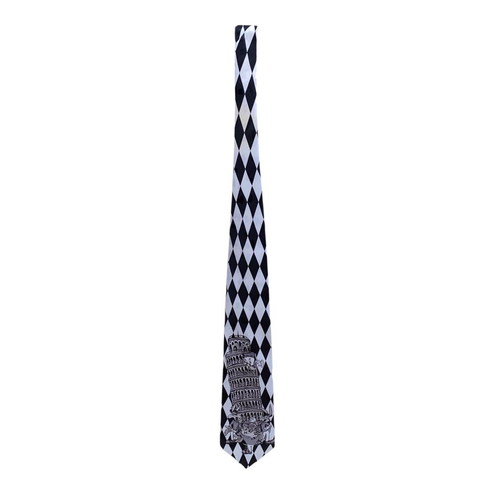 Looney Tunes‎ Mania Neck Tie Bugs Bunny Taz Tweety Coyote Leaning Tower of Pisa